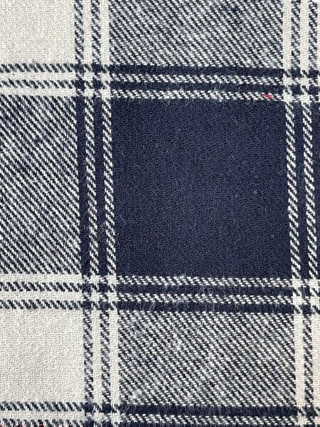 Ткань клетка KW3579 белый с темно-синим